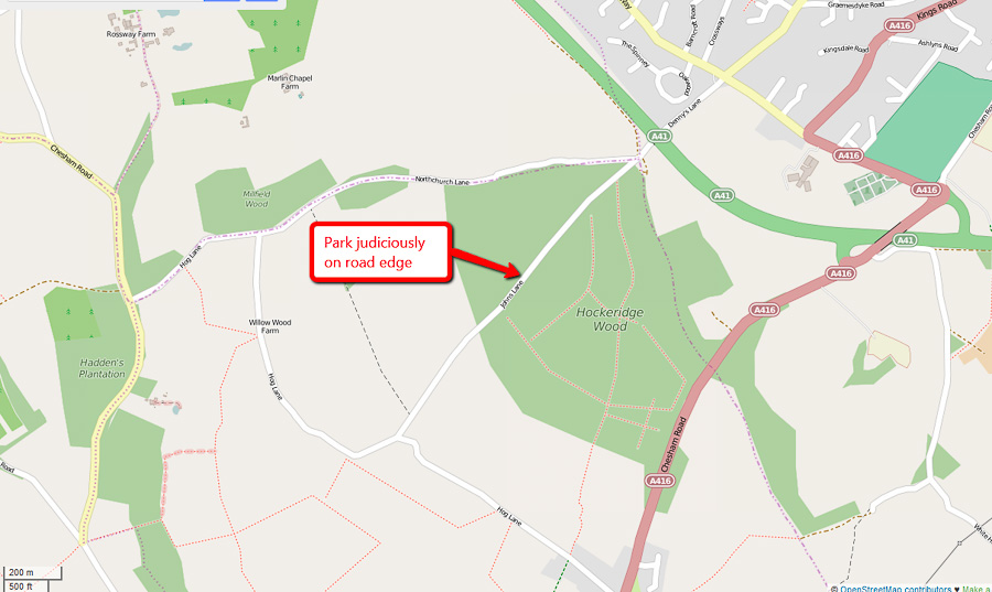 Hockeridge Wood Map